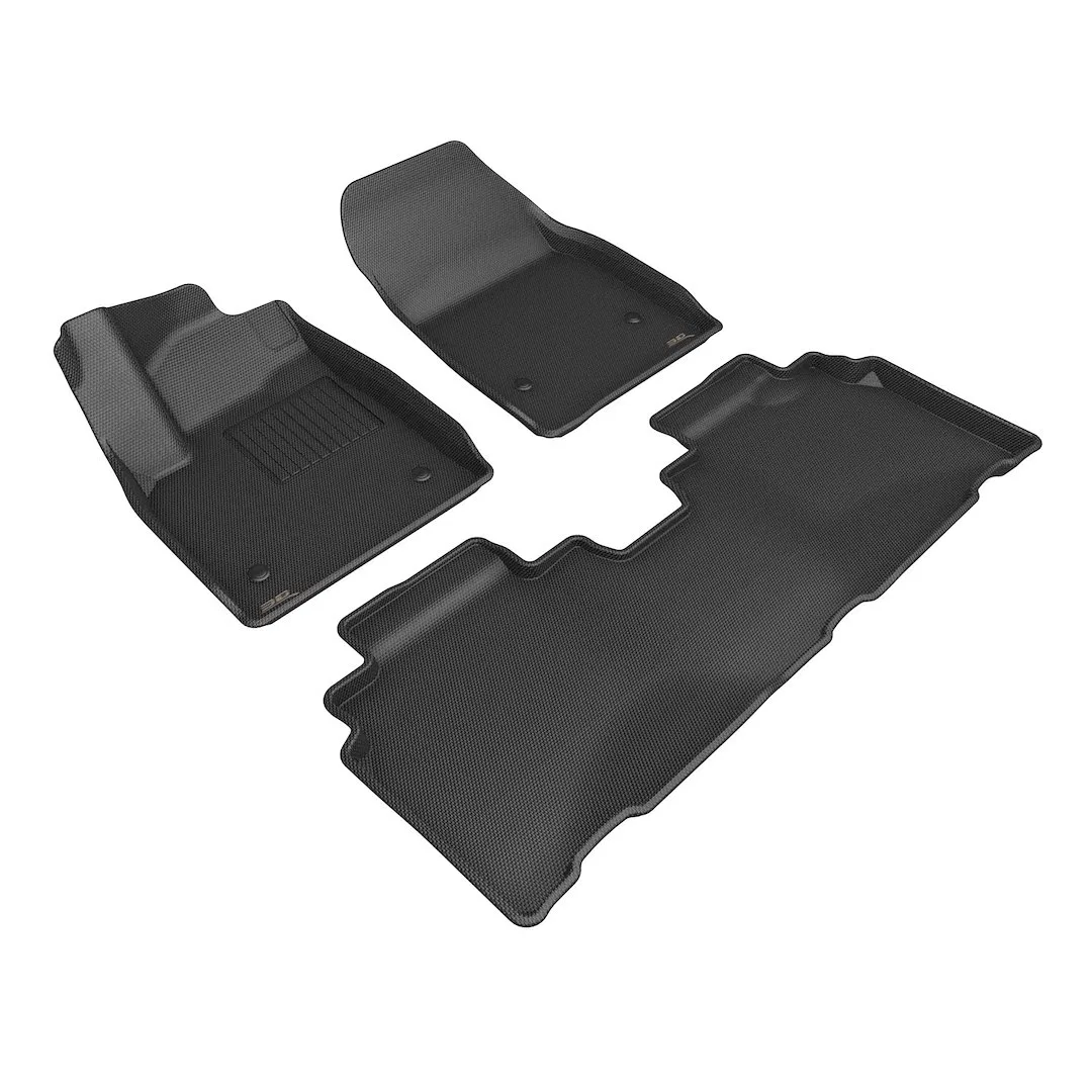 L1CD02501509 – 3D MATS/U-AC Floor Liner, Black Custom Fit Raised Edge Thermoplastic Rubber Of Carbon Fiber Texture 3 ...